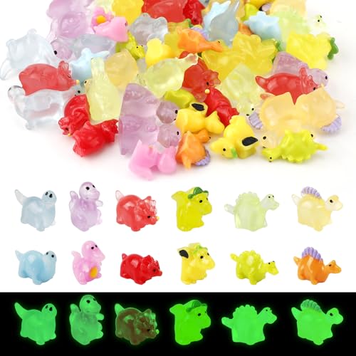 60 Stück Mini-Dinosaurierfiguren, 2 Arten Mini-Leuchtdinosaurierstatue Winziger Dinosaurier aus Kunstharz Süße Miniatur-Gartendekoration für Heimwerkerarbeiten Miniaturlandschaft 60 Stück Mini-Dinosaurierfiguren, 2 Arten Mini-Leuchtdinosaurierstatue Winziger Dinosaurier aus Kunstharz Süße Miniatur-Gartendekoration für Heimwerkerarbeiten Miniaturlandschaft von NQEUEPN
