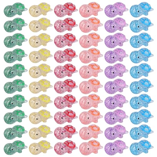 NQEUEPN 60 Stück Mini Harz Glitzerschildkröten - Dekorative Tierfiguren für Puppenhaus, Garten, Party & mehr - Rosa, Gelb, Blau, Grün, Lila - Harz - Unisex - Little Kid, Toddler NQEUEPN 60 Stück Mini Harz Glitzerschildkröten - Dekorative Tierfiguren für Puppenhaus, Garten, Party & mehr - Rosa, Gelb, Blau, Grün, Lila - Harz - Unisex - Little Kid, Toddler von NQEUEPN
