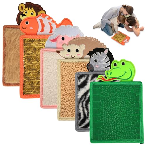 6stk Sensorische Tiermatten für Kinder, Sortiert Taktile Sensorische Wandpaneele Verschiedene Texturen Sensorische Bodenfliesen Teppich Spielzeug für Kinder Kleinkinder Sensorische von NQEUEPN