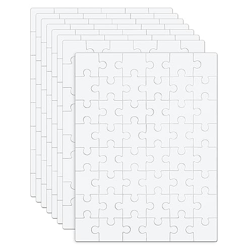 8 Blatt Leere Puzzles für Kinder, 15 x 20 cm Blanko Puzzle 48-Teiliges Bemalbares Puzzle Weiße Puzzles Selbst Gestalten Zum Geburtstag, Aktivität, Party, DIY Bastelarbeiten, Rahmen von NQEUEPN