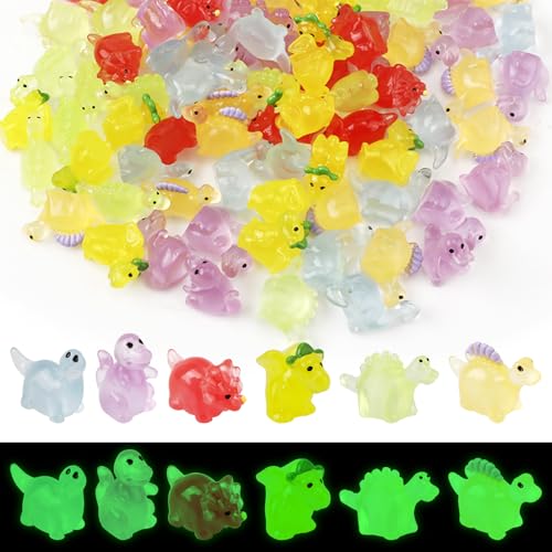 NQEUEPN 96 Stück Mini-Dinosaurierfiguren, 6 Farben Mini-Leuchtdinosaurierstatue Winziger Dinosaurier aus Kunstharz Süße Miniatur-Gartendekoration für Puppenhaus Partygeschenke für Geburtstage NQEUEPN 96 Stück Mini-Dinosaurierfiguren, 6 Farben Mini-Leuchtdinosaurierstatue Winziger Dinosaurier aus Kunstharz Süße Miniatur-Gartendekoration für Puppenhaus Partygeschenke für Geburtstage von NQEUEPN