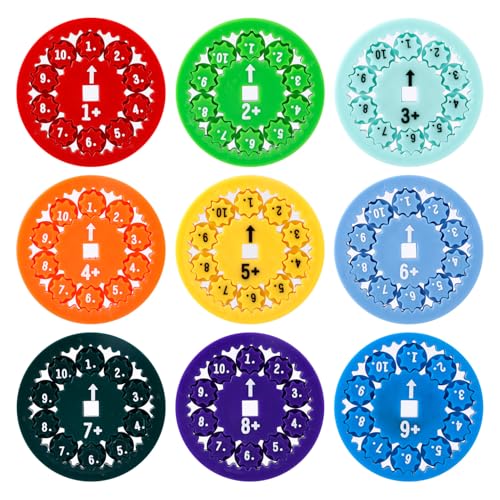9stk Mathe Fidget Spinner, Farbenfrohes Mathe-Fakten-Spinner-Zappel-Lernspiel-Spielzeug Interaktives Mathe Spinner Lern- Und Bildungstools Geschenke für Kinder (Addieren & Subtrahieren) von NQEUEPN