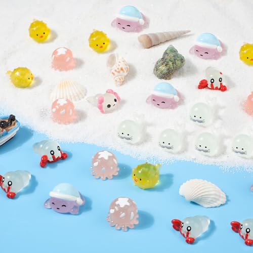 NQEUEPN 30stk Leuchtende Mini Figuren Ozean, 6 Stile Meerestiere aus Kunstharz Winziger Axolotl im Dunkeln Leuchtende Miniatur Meerestiere für Puppenhaus-Gartendekoration Bastelzubehör NQEUEPN 30stk Leuchtende Mini Figuren Ozean, 6 Stile Meerestiere aus Kunstharz Winziger Axolotl im Dunkeln Leuchtende Miniatur Meerestiere für Puppenhaus-Gartendekoration Bastelzubehör von NQEUEPN