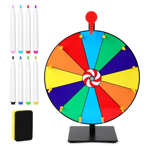 NQEUEPN 40cm Drehendes Preisrad, 12 Schlitze Drehendes Rad mit Ständer Spinning Prize Wheel mit Trocken Abwischbarem Rad und Markern für Karneval Messen Feiertagsaktivitäten NQEUEPN 40cm Drehendes Preisrad, 12 Schlitze Drehendes Rad mit Ständer Spinning Prize Wheel mit Trocken Abwischbarem Rad und Markern für Karneval Messen Feiertagsaktivitäten von NQEUEPN