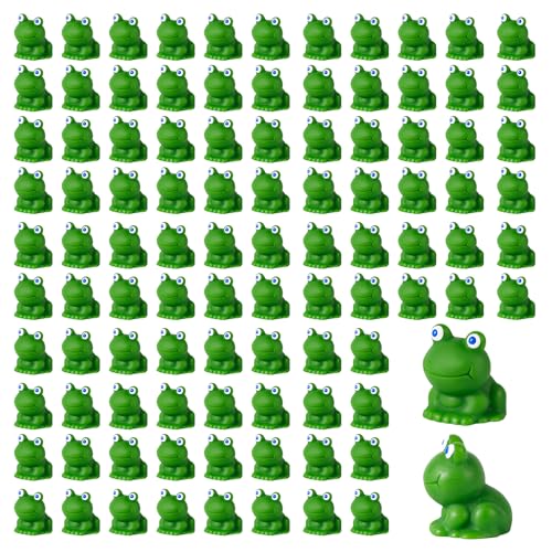 50 Stück Mini Harzfrösche, Grüne Froschfiguren Miniatur Harzfrösche Niedlicher Frosch für DIY Handwerk Puppenhaus Garten Glasbehälter Dekorationen von NQEUEPN