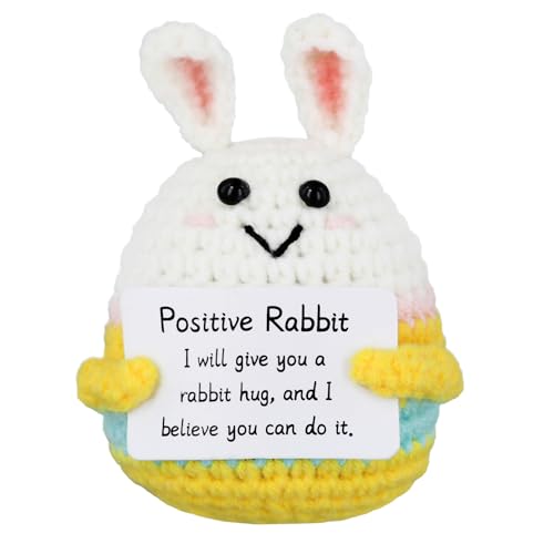 NQEUEPN Lustiger Positiver Hase, Kreativ Häkelhase Niedlich Gestrickter Hase Haltekarte Positive Kartoffeln Dekoration für Ostern Geburtstagsfeier NQEUEPN Lustiger Positiver Hase, Kreativ Häkelhase Niedlich Gestrickter Hase Haltekarte Positive Kartoffeln Dekoration für Ostern Geburtstagsfeier von NQEUEPN
