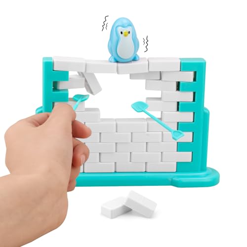 Pinguin Brettspiel Spielzeug, Pinguin Spiel Break The Ice Building Pushing Walls Lustig Familie Puzzle Tischspiele Montessori-Spielzeug Geschenk für Kinder Jungen Mädchen von NQEUEPN