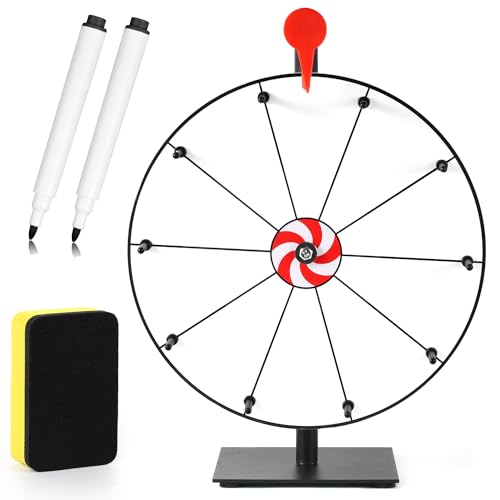 Rotierendes Preisrad, 30 cm Roulette Rad 10 Slots Rouletterad für Preise mit Trocken Abwischbaren Markern und Radiergummi Gewinnspielrad für Messen Karneval Glücksdrehspiel Rotierendes Preisrad, 30 cm Roulette Rad 10 Slots Rouletterad für Preise mit Trocken Abwischbaren Markern und Radiergummi Gewinnspielrad für Messen Karneval Glücksdrehspiel von NQEUEPN