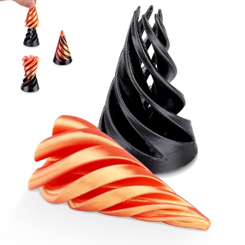 NQEUEPN Unmögliches Pyramiden Zappelspielzeug, 3D Gedruckt Zappelspielzeug Ziehen und Drücken in Beide Richtungen Spiral Zappelspielzeug zur Stresslinderung (Kegel) von NQEUEPN