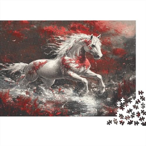Fine Pferd Jigsaw Puzzle 1000 Pieces Challenging Brain Teaser Unique Gift Wood Materials Home DecoRatteion for Adults 1000pcs (75x50cm) von NQHXLRUDC