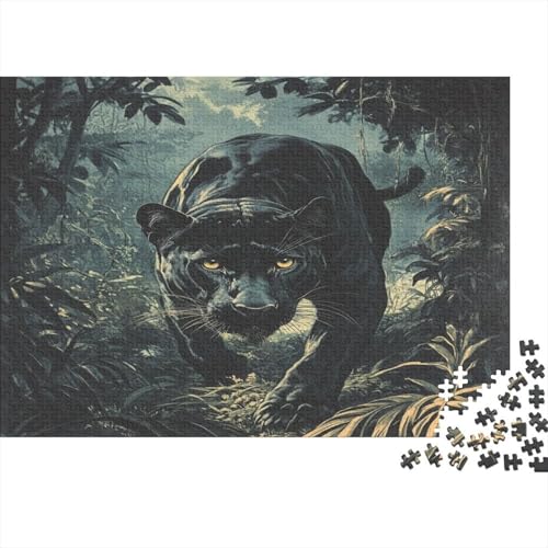 Leopard Jigsaw Puzzle 1000 Pieces Intellectual Challenge Unique Gift Wood Eco-Friendly Materials Hanging on The Wall for Kids 1000pcs (75x50cm) von NQHXLRUDC