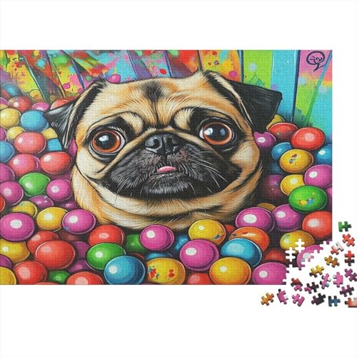 Mops Jigsaw Puzzles 1000-Piece Challenging Brain Teaser Unique Gift Wood Eco-Friendly Materials Educational Games for Adults 1000pcs (75x50cm) von NQHXLRUDC
