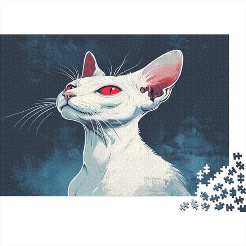 Sphinx Katze Jigsaw Puzzles 1000 Pieces Challenging Brain Teaser Unique Gift Wood Eco-Friendly Materials Home DecoRatteion for Kids 1000pcs (75x50cm) von NQHXLRUDC