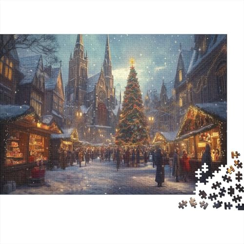 Weihnachten Puzzles 1000-teilige Herausforderungsspielzeug Einzigartiges Geschenk Märchen Holzwerkstoffe Für Erwachsene Und Kinder 1000pcs (75x50cm) von NQHXLRUDC