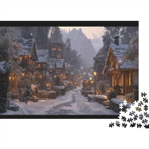 Weihnachten Puzzles 1000-teilige Lernspiel Einzigartiges Geschenk Märchen Holzwerkstoffe Erwachsene 1000pcs (75x50cm) von NQHXLRUDC