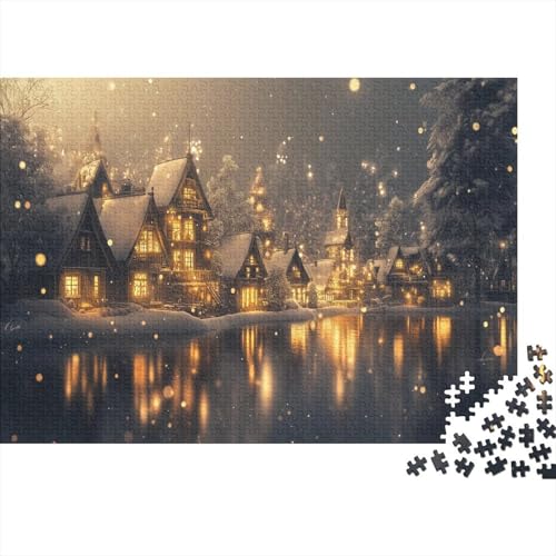 Weihnachten Puzzles 1000-teilige Lernspiel Einzigartiges Geschenk Märchen Holzwerkstoffe Erwachsene 1000pcs (75x50cm) von NQHXLRUDC