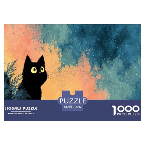 Black Katze Puzzle 1000 Teile Herausforderungsspielzeug Erwachsene Und Ab 12 Jahren Kunst Puzzle Bildungsherausforderung Entspannung Geschenk Für Home Dekoration 38x26cm 1000pcs Black Katze Puzzle 1000 Teile Herausforderungsspielzeug Erwachsene Und Ab 12 Jahren Kunst Puzzle Bildungsherausforderung Entspannung Geschenk Für Home Dekoration 38x26cm 1000pcs von NQLIQOZKD