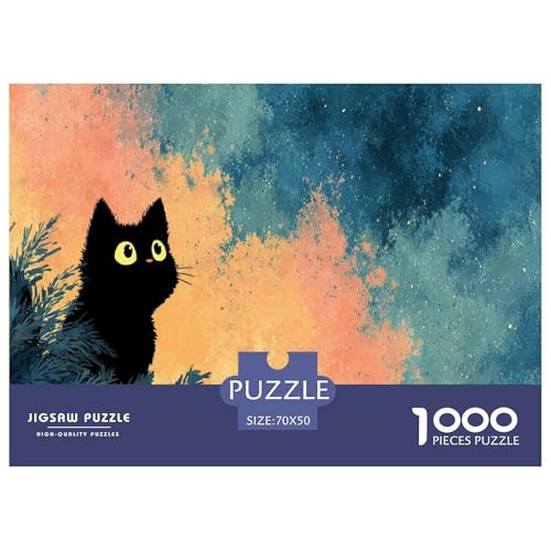 Black Katze Puzzle 1000 Teile Herausforderungsspielzeug Erwachsene Und Kinder Kunst Puzzlespiel Familienbildungsspiel Kreativ Geschenk Für Home Dekoration 70x50cm 1000pcs Black Katze Puzzle 1000 Teile Herausforderungsspielzeug Erwachsene Und Kinder Kunst Puzzlespiel Familienbildungsspiel Kreativ Geschenk Für Home Dekoration 70x50cm 1000pcs von NQLIQOZKD
