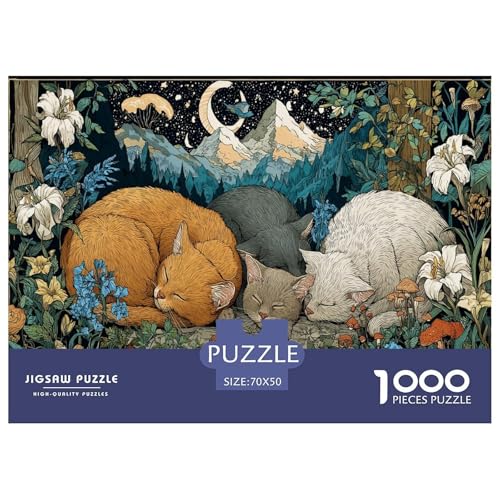 Dschungel Puzzle 1000 Teiliges Herausforderungsspielzeug Erwachsene Und Kinder Katze Puzzlespiel Familienbildungsspiel Geschenk Für Home Dekoration 70x50cm/1000pcs von NQLIQOZKD