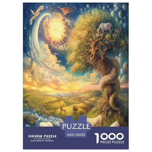 Dschungeltiere Puzzle 1000-teilige Schwer Puzzle Spielzeug Lernspiel Impossible Herausforderungsspielzeug Für Erwachsene Kinder 70x50cm/1000pcs von NQLIQOZKD