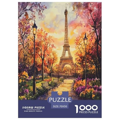 Eiffelturm Puzzle 1000-teilige Schwer Puzzle Spielzeug Pädagogisches Spiel Impossible Herausforderung Spielzeug Für Erwachsene Kinder 70x50cm/1000pcs von NQLIQOZKD