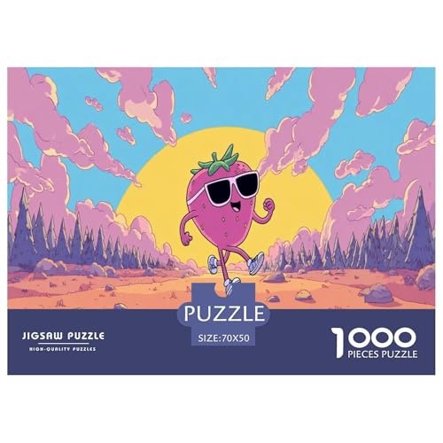 Erdbeere Puzzle 1000 Teile Herausforderungsspielzeug Erwachsene Und Ab 12 Jahren Laufen Puzzlespiel Bildungsherausforderung Entspannung Geschenk Für Home Dekoration 70x50cm 1000pcs von NQLIQOZKD
