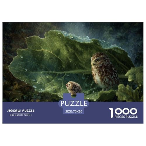 Eule Puzzle 1000 Teile Herausforderungsspielzeug Erwachsene Und Ab 12 Jahren Regennacht Unmögliches Puzzle Familienbildungsspiel Entspannung Geschenk Für Home Dekoration 70x50cm 1000pcs von NQLIQOZKD