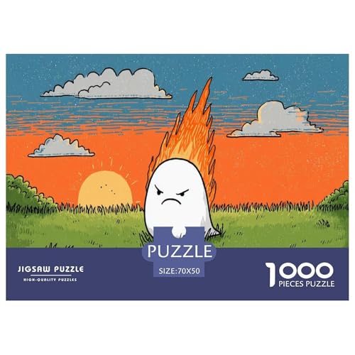 Flamme Puzzle 1000 Teile Herausforderungsspielzeug Für Erwachsene Cartoon Familienfreizeit Puzzle Familienbildungsspiel Geschenk Für Home Dekoration 70x50cm/1000pcs von NQLIQOZKD