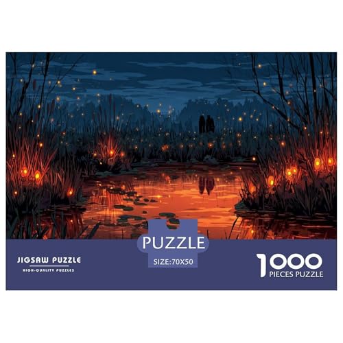 Fluoreszenz Puzzle 1000 Teile Herausforderungsspielzeug Erwachsene Und Ab 12 Jahren Schilf Familienfreizeit Puzzle Familienbildungsspiel Geschenk Für Home Dekoration 70x50cm 1000pcs von NQLIQOZKD
