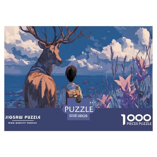 Hirsch Puzzle 1000 Teile Herausforderungsspielzeug Für Erwachsene Jugend Puzzlespiel Familienbildungsspiel Entspannung Geschenk Für Home Dekoration 38x26cm 1000pcs von NQLIQOZKD