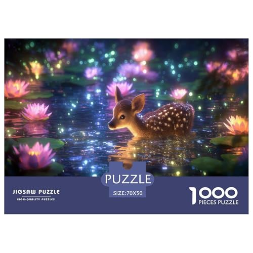 Hirsch Puzzle 1000 Teiliges Herausforderungsspielzeug Erwachsene Und Kinder Lotus Unmögliches Puzzle Familienbildungsspiel Entspannung Geschenk Für Home Dekoration 70x50cm 1000pcs von NQLIQOZKD