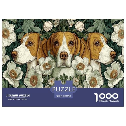 Hund Puzzle Für Erwachsene Und Kinder 1000 Teile Herausforderungsspielzeug Grasplatz Puzzlespiel Bildungsherausforderung Geschenk Für Home Dekoration 70x50cm/1000pcs von NQLIQOZKD