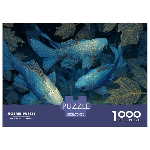 Karpfen Puzzle 1000 Teile Herausforderungsspielzeug Erwachsene Und Ab 12 Jahren Bunt Unmögliches Puzzle Bildungsherausforderung Geschenk Für Home Dekoration 70x50cm/1000pcs von NQLIQOZKD