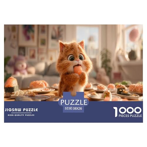 Katze Puzzle 1000 Teile Herausforderungsspielzeug Erwachsene Und Ab 12 Jahren Sushi Kreatives Puzzle Familienbildungsspiel Bildungsherausforderung Geschenk Für Home Dekoration 38x26cm 1000pcs Katze Puzzle 1000 Teile Herausforderungsspielzeug Erwachsene Und Ab 12 Jahren Sushi Kreatives Puzzle Familienbildungsspiel Bildungsherausforderung Geschenk Für Home Dekoration 38x26cm 1000pcs von NQLIQOZKD