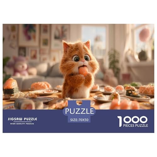 Katze Puzzle 1000 Teiliges Herausforderungsspielzeug Erwachsene Und Ab 12 Jahren Sushi Familienfreizeit Puzzle Bildungsherausforderung Entspannung Geschenk Für Home Dekoration 70x50cm 1000pcs Katze Puzzle 1000 Teiliges Herausforderungsspielzeug Erwachsene Und Ab 12 Jahren Sushi Familienfreizeit Puzzle Bildungsherausforderung Entspannung Geschenk Für Home Dekoration 70x50cm 1000pcs von NQLIQOZKD