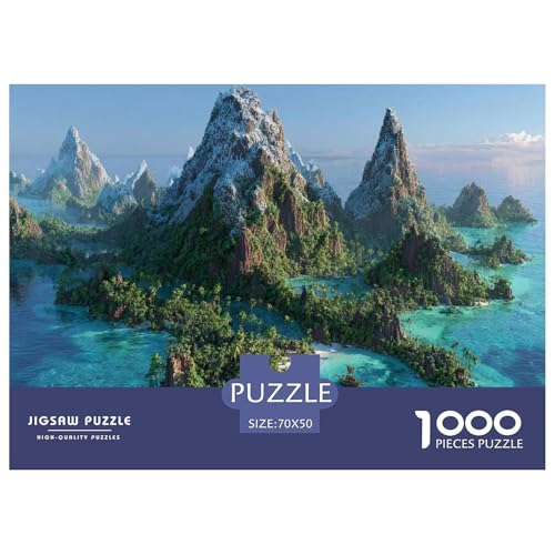 Kleine Insel Puzzle 1000 Teile Herausforderungsspielzeug Für Erwachsene Meeresküste Unmögliches Puzzle Bildungsherausforderung Geschenk Für Home Dekoration 70x50cm/1000pcs von NQLIQOZKD