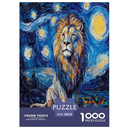 Löwen Puzzle 1000 Teile Schwer Puzzle Spielzeug Pädagogisches Spiel Impossible Herausforderung Spielzeug Für Erwachsene Kinder 38x26cm/1000pcs von NQLIQOZKD