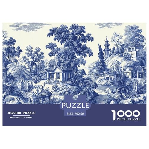 Mountain Wald Puzzle 1000 Teile Herausforderungsspielzeug Erwachsene Und Kinder Hütte Unmögliches Puzzle Familienbildungsspiel Geschenk Für Home Dekoration 70x50cm/1000pcs von NQLIQOZKD