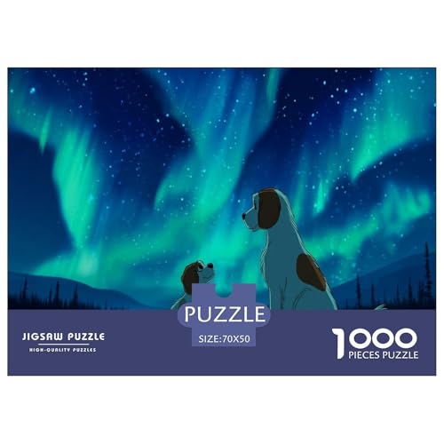 Nordlicht Puzzle 1000 Teile Herausforderungsspielzeug Für Erwachsene Welpe Familienfreizeit Puzzle Familienbildungsspiel Geschenk Für Home Dekoration 70x50cm/1000pcs von NQLIQOZKD
