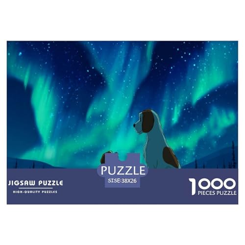 Nordlicht Puzzle 1000 Teiliges Herausforderungsspielzeug Für Erwachsene Welpe Familienfreizeit Puzzle Familienbildungsspiel Geschenk Für Home Dekoration 38x26cm/1000pcs von NQLIQOZKD