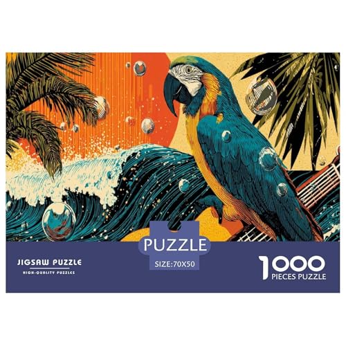 Papagei Puzzle 1000 Teiliges Herausforderungsspielzeug Erwachsene Und Ab 12 Jahren Meeresküste Familienfreizeit Puzzle Bildungsherausforderung Geschenk Für Home Dekoration 70x50cm/1000pcs von NQLIQOZKD