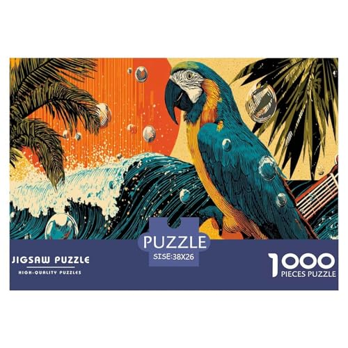 Papagei Puzzle 1000 Teiliges Herausforderungsspielzeug Erwachsene Und Ab 12 Jahren Meeresküste Puzzlespiel Familienbildungsspiel Geschenk Für Home Dekoration 38x26cm/1000pcs von NQLIQOZKD
