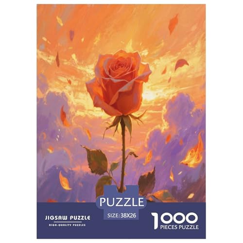 Rose Puzzle 1000 Teile Schwer Puzzle Spielzeug Lernspiel Impossible Herausforderungsspielzeug Für Erwachsene Und Kinder in Bewährter 38x26cm/1000pcs von NQLIQOZKD