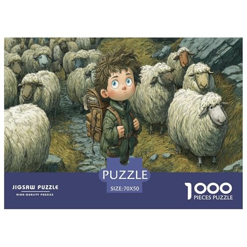 Schaf Puzzle 1000 Teile Herausforderungsspielzeug Erwachsene Und Ab 12 Jahren Junge Familienfreizeit Puzzle Familienbildungsspiel Geschenk Für Home Dekoration 70x50cm/1000pcs von NQLIQOZKD
