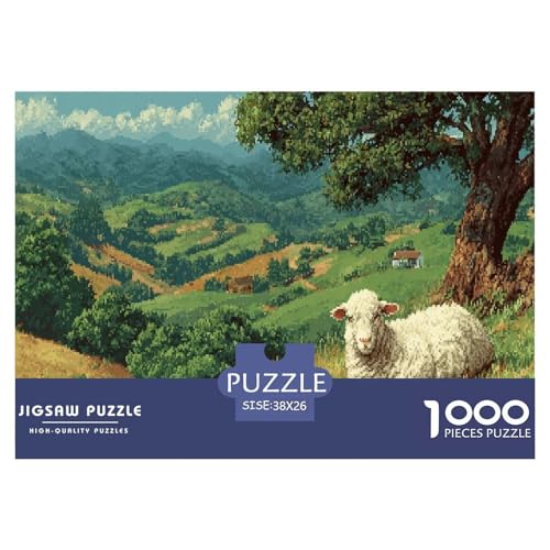 Schaf Puzzle 1000 Teile Steppenlandschaft Erwachsenenpuzzle Lernendes Spielzeug Kreatives Geschenk für Zimmer Dekoration 38x26cm 1000pcs Schaf Puzzle 1000 Teile Steppenlandschaft Erwachsenenpuzzle Lernendes Spielzeug Kreatives Geschenk für Zimmer Dekoration 38x26cm 1000pcs von NQLIQOZKD