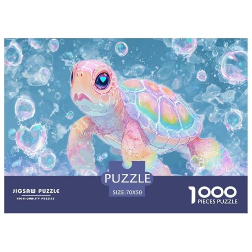 Schildkröte Puzzle 1000 Teile Herausforderungsspielzeug Erwachsene Und Ab 12 Jahren Bunt Unmögliches Puzzle Bildungsherausforderung Geschenk Für Home Dekoration 70x50cm/1000pcs von NQLIQOZKD
