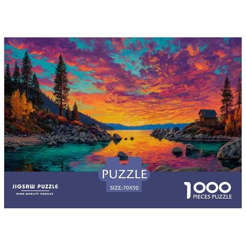 See Puzzle 1000 Teile Herausforderungsspielzeug Für Erwachsene Sonnenuntergangsglühen Puzzlespiel Familienbildungsspiel Geschenk Für Home Dekoration 70x50cm/1000pcs von NQLIQOZKD