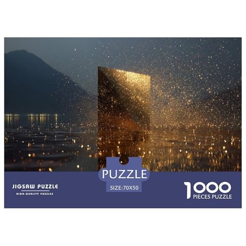 Vergoldetes Quadrat Puzzle 1000 Teile Herausforderungsspielzeug Für Erwachsene See Kreatives Puzzle Bildungsherausforderung Geschenk Für Home Dekoration 70x50cm 1000pcs von NQLIQOZKD