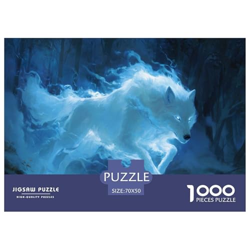 Wolf Puzzle 1000 Teiliges Herausforderungsspielzeug Erwachsene Und Ab 12 Jahren Fantasie Familienfreizeit Puzzle Familienbildungsspiel Geschenk Für Home Dekoration 70x50cm/1000pcs von NQLIQOZKD