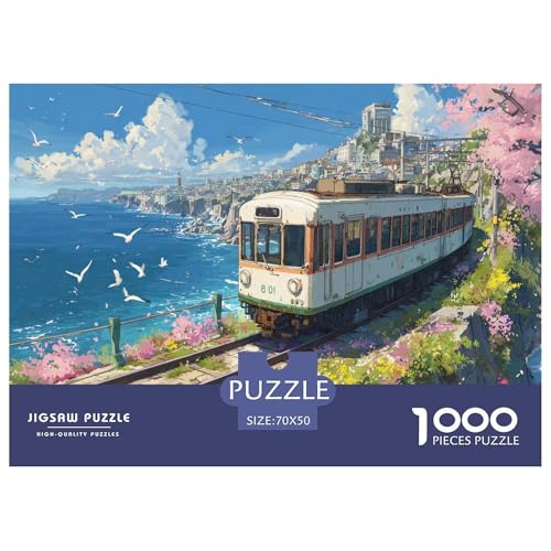 Zug Puzzle 1000 Teiliges Herausforderungsspielzeug Erwachsene Und Ab 12 Jahren Küste Puzzlespiel Familienbildungsspiel Geschenk Für Home Dekoration 70x50cm/1000pcs von NQLIQOZKD